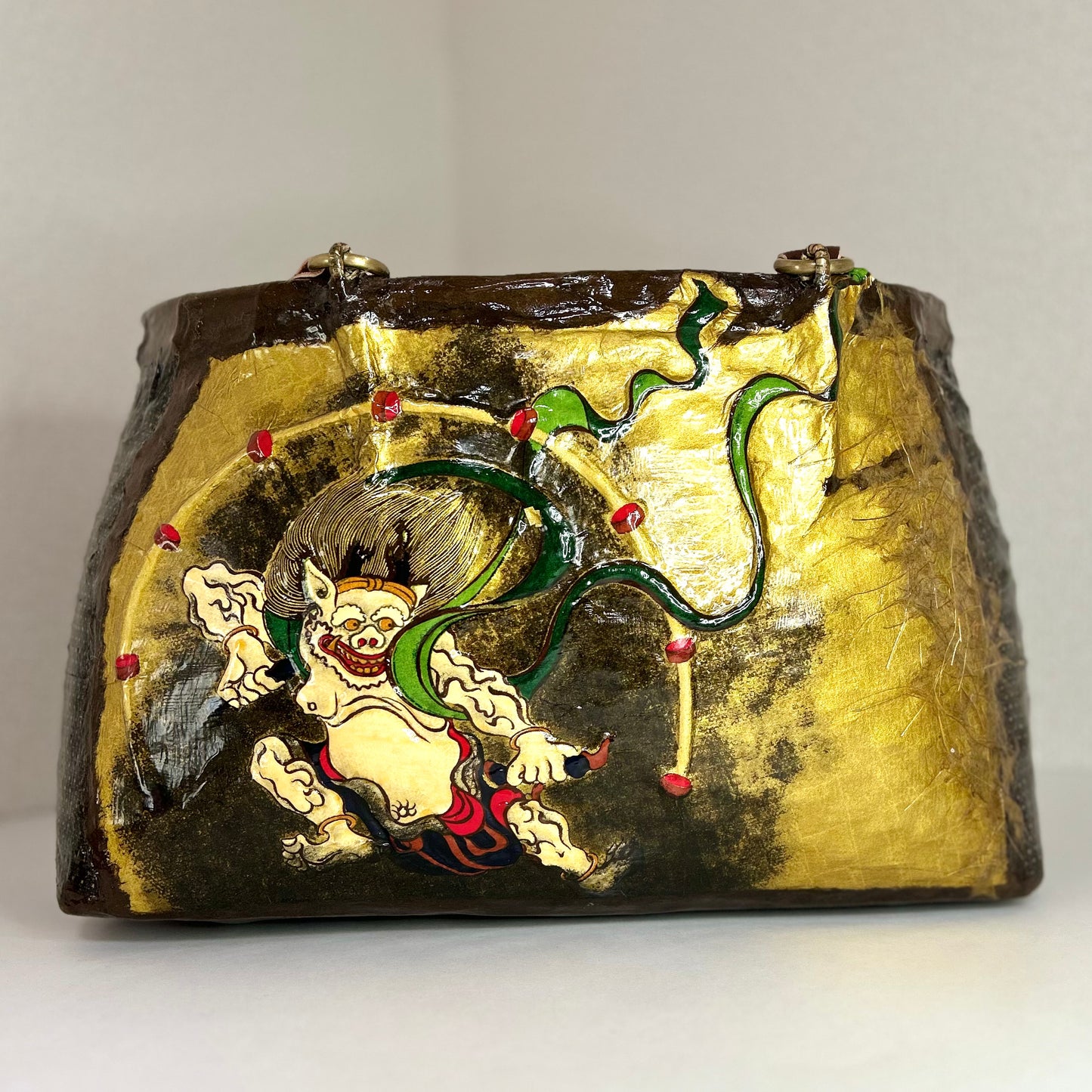 一閑張りバッグ 雷神