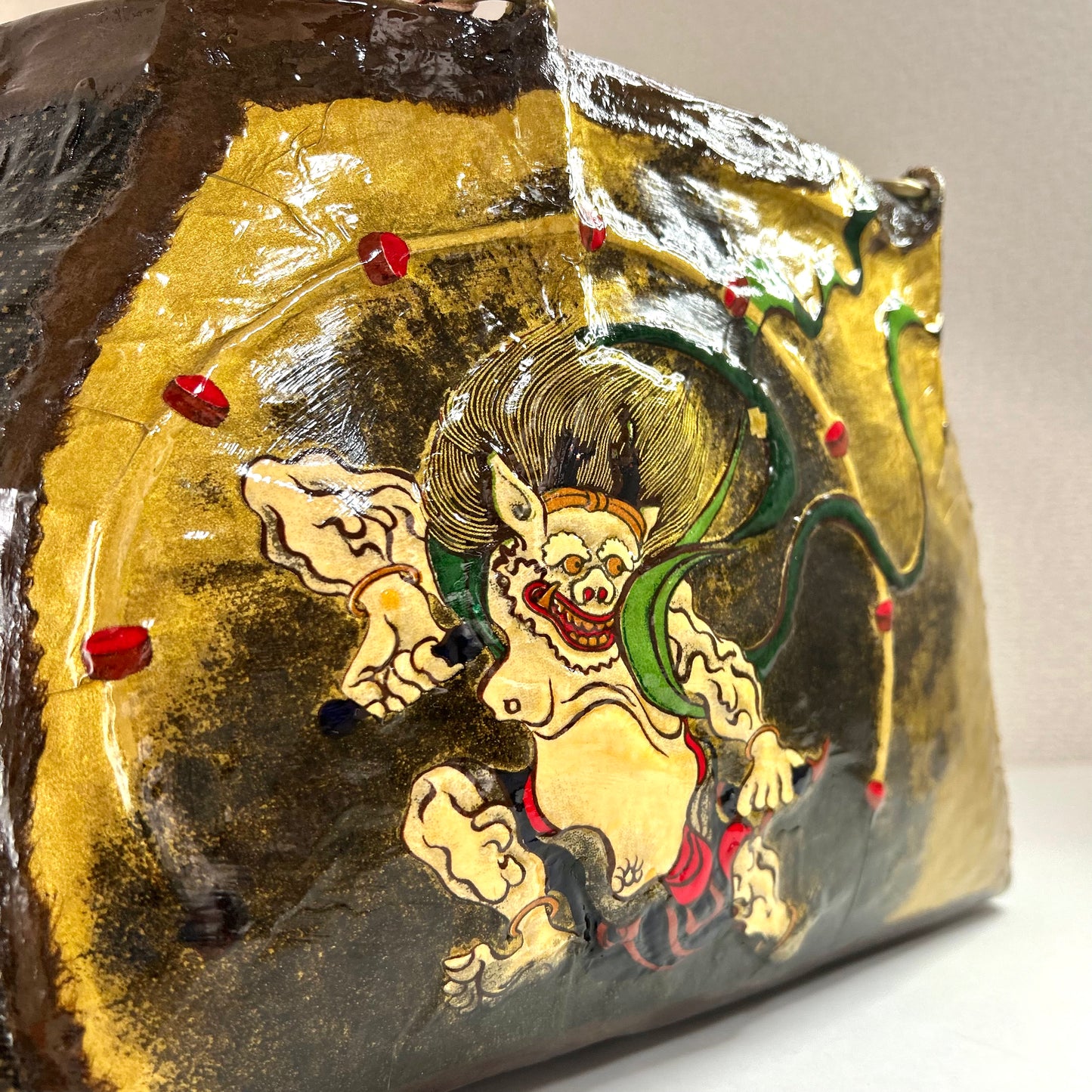 一閑張りバッグ 雷神