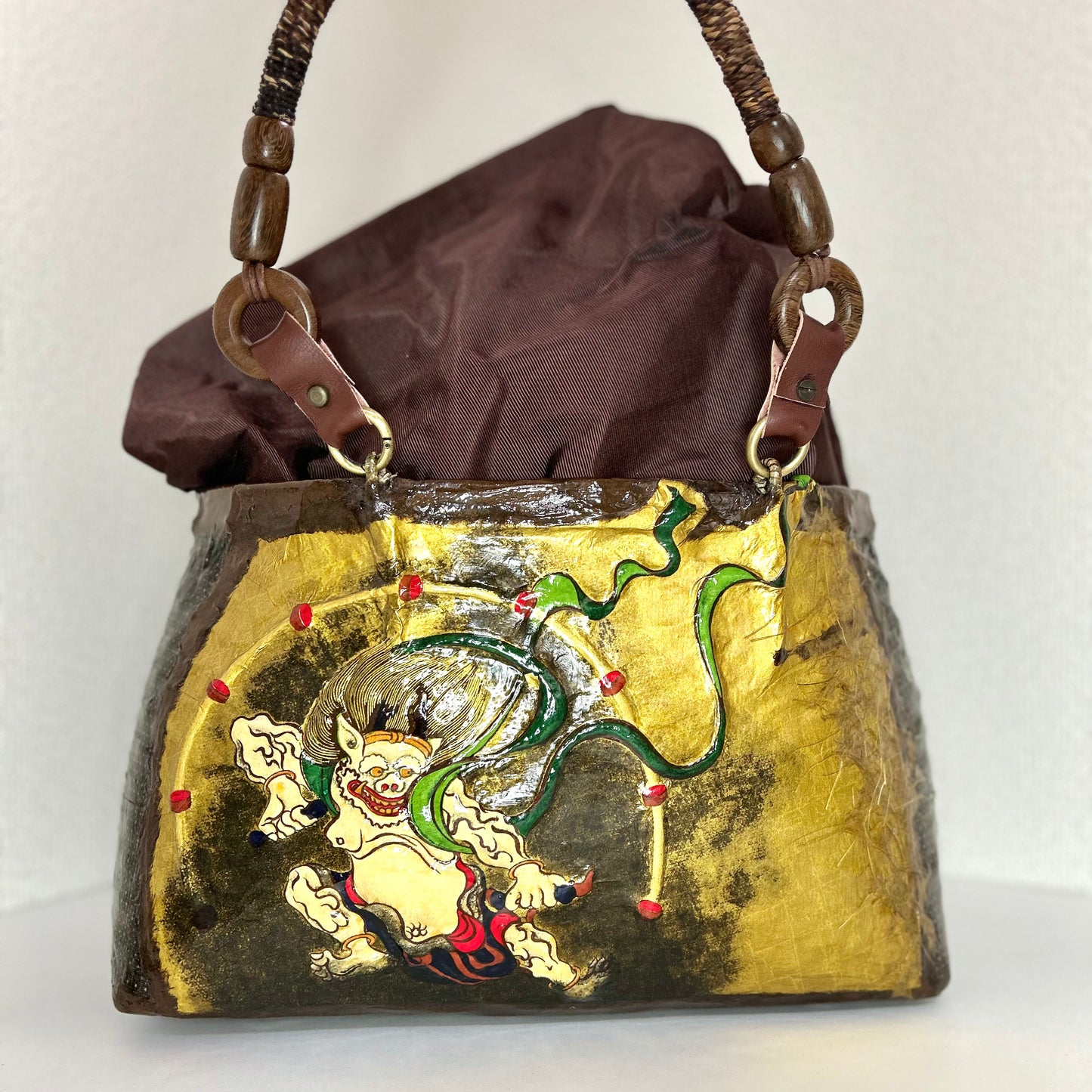 一閑張りバッグ 雷神