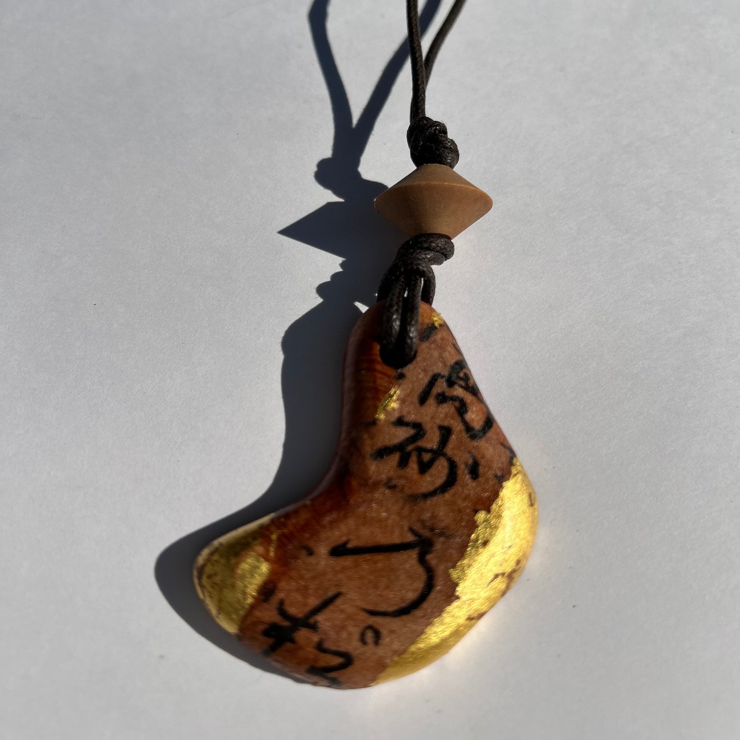 ☆一閑張り ネックレス5  金箔