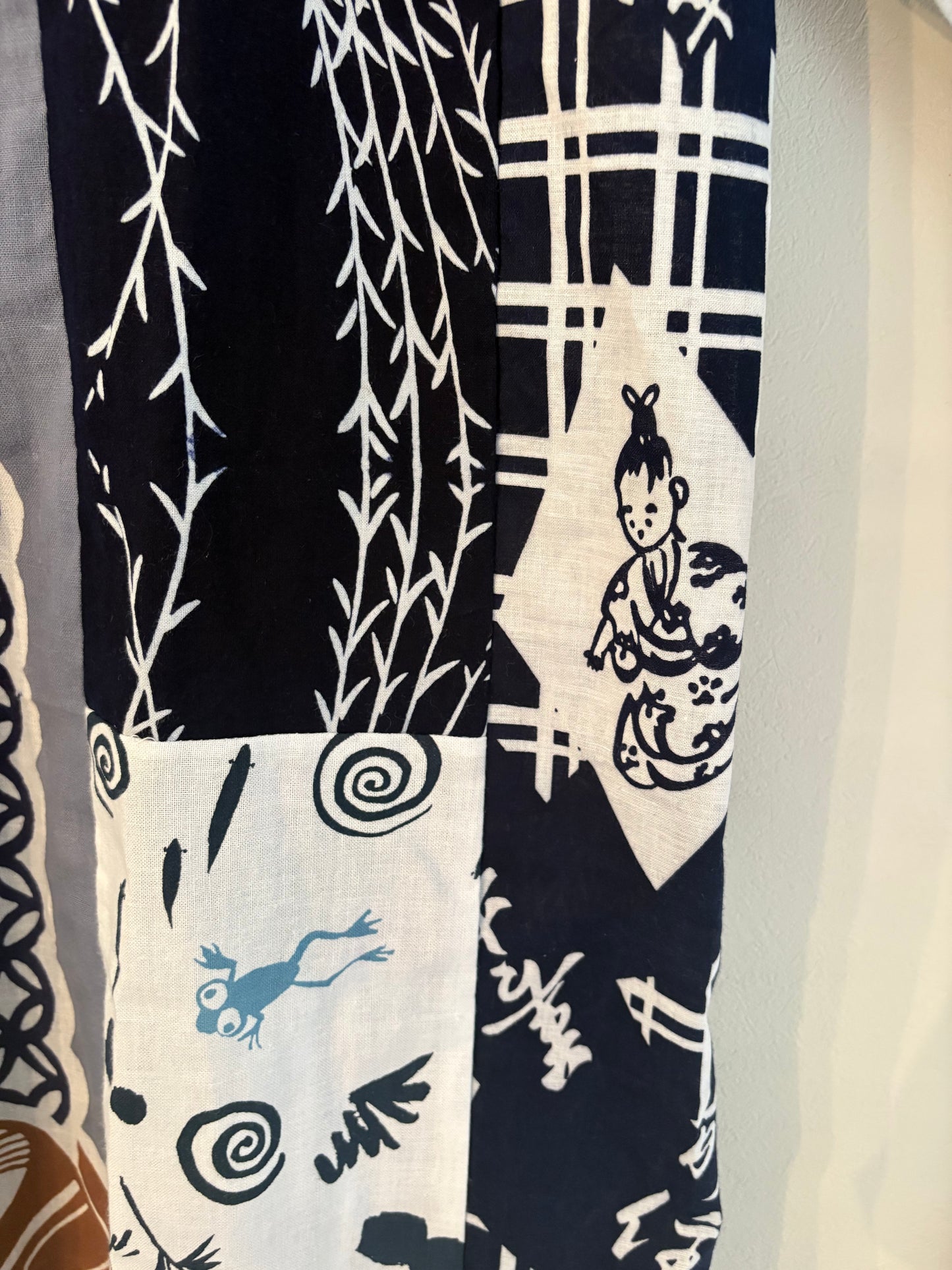 手ぬぐいと浴衣のシャツワンピース　鯛