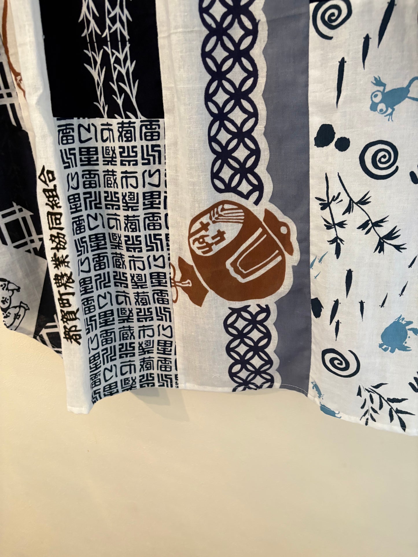 手ぬぐいと浴衣のシャツワンピース　鯛