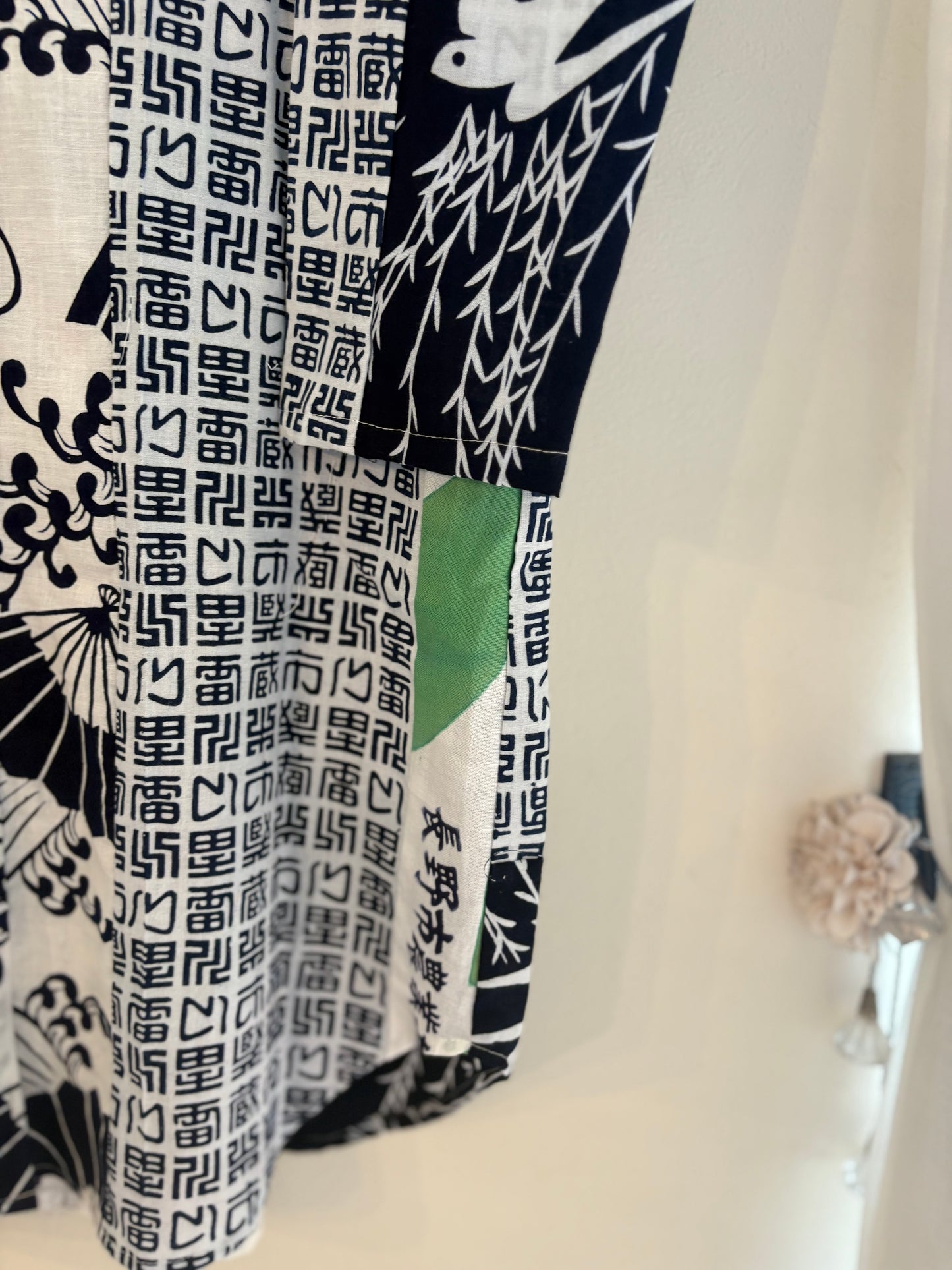 手ぬぐいと浴衣のシャツワンピース　雷蔵