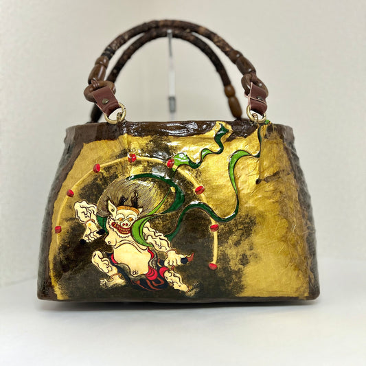 一閑張りバッグ 雷神